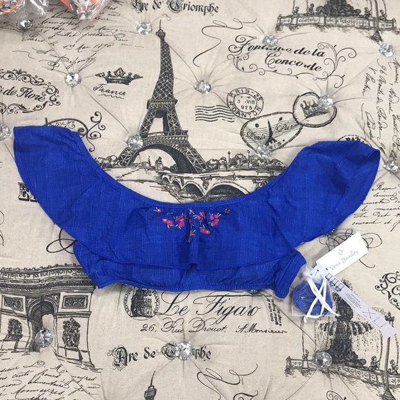 💥 Vera Bradley Chambray Maliyah Ruffled BikiniTop - Picture 3 of 11